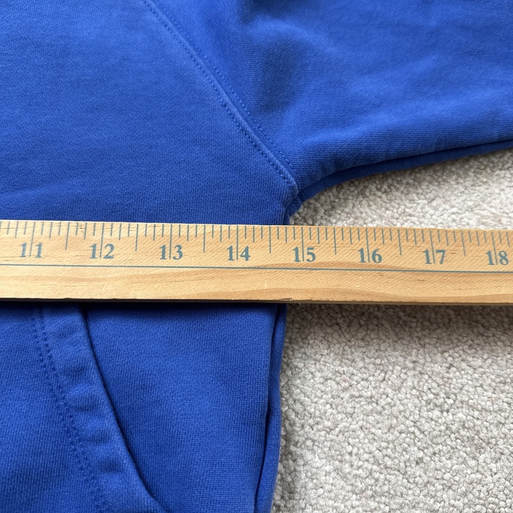 Kith Kids Novelty Logo Raglan Nelson Hoodie Sweatshirt Blue Metallic Logo Sz S - Picture 5 of 7